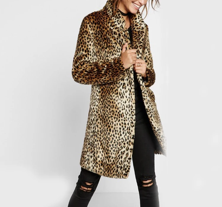 2017 Europe and the United States autumn and winter new fur coat winter women's coat leopard in a long section of fur coat (2)