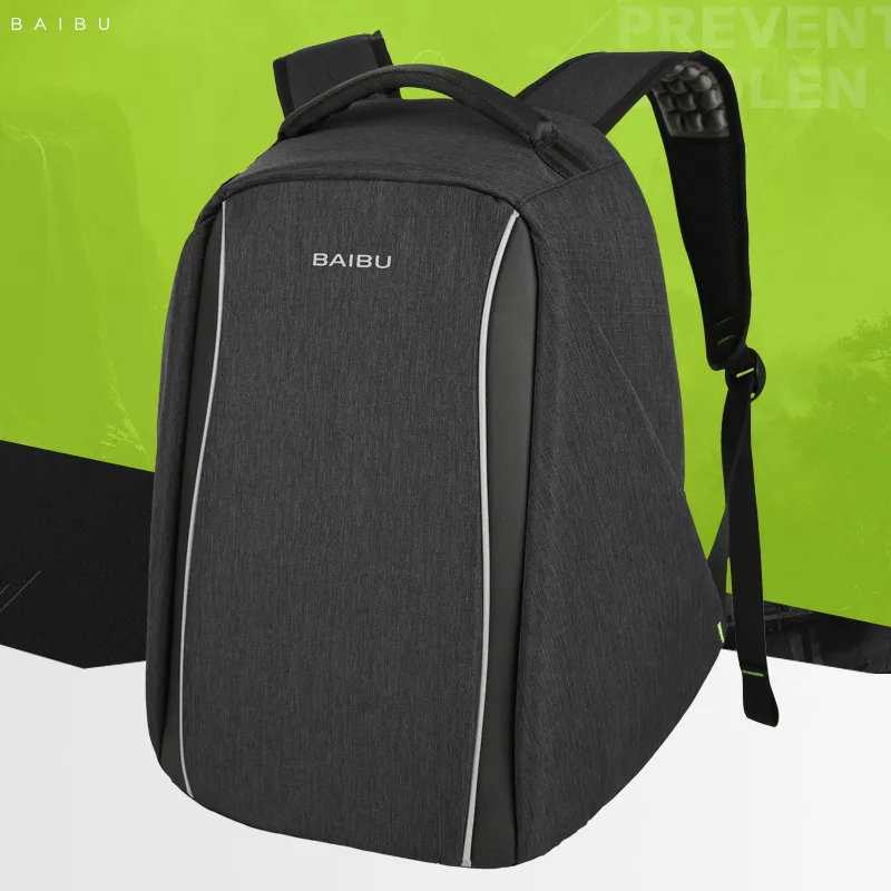 

BAIBU External USB Charge Backpack Male Mochila 15.6Inch Laptop Backpack For Teenager Fashion School Bag Leisure Travel backpack