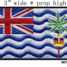 Британский Индийский океан флаг территории " Широкая вышивка патч для красных полос/Пользовательский Флаг/ткань с вышитым цветком