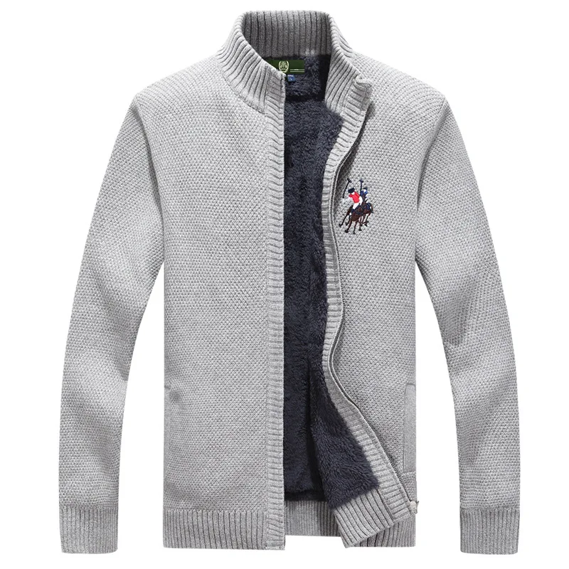 

ICPANS Men's Sweaters Winter 2019 Warm Thick Velvet Sweatercoat Casual Cardigan Men Sweaters Pattern Knitwear 3XL