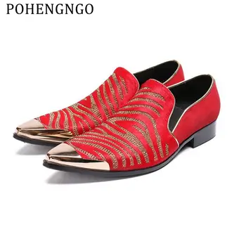 

Luxury brands Red striped loafers Men Moccasins Smoking Slippers Men's Dress Shoes Wedding Party Flats shoes
