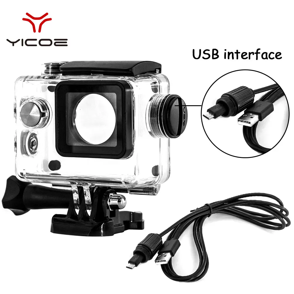 Diving Waterproof Case Charger Shell With USB Cable for SJ4000 font b WiFi b font Motorcycle