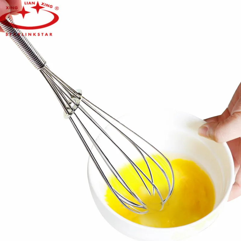 STARLINKSTAR 1pcs Stainless Steel Beater Egg Beater Manual Spinner Hand