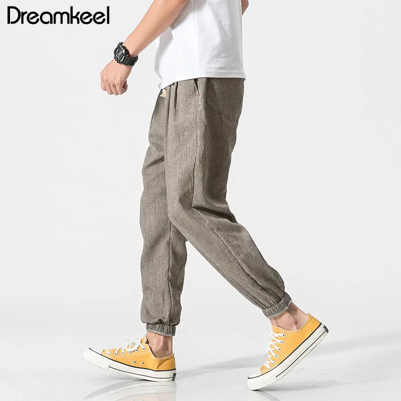 Повседневные штаны-шаровары мужские штаны для бега мужские фитнес брюки мужские китайские традиционные Harajuku летняя одежда хип хоп Y - Цвет: Серый