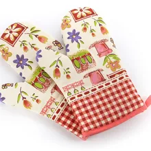 1 пара, перчатки для выпечки с принтом, изолированные перчатки с подкладкой, термос с держателем Microondas, рукавицы, кухонные инструменты для приготовления пищи, LB 203