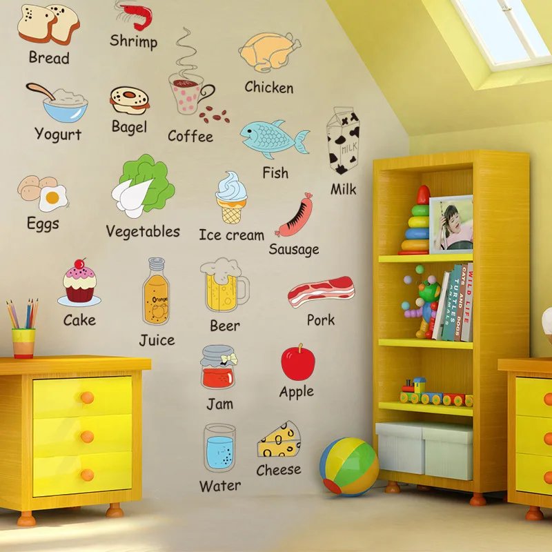 

Creative Waterproof Cartoon Wall Stickers Living Room Bedroom Kitchen Decorative Eco-friendly PVC Stickers