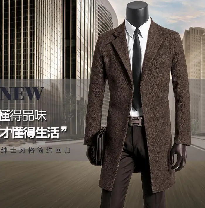Men s clothing casaco masculino plus size 9XL overcoat mens wool coat suit collar single breasted