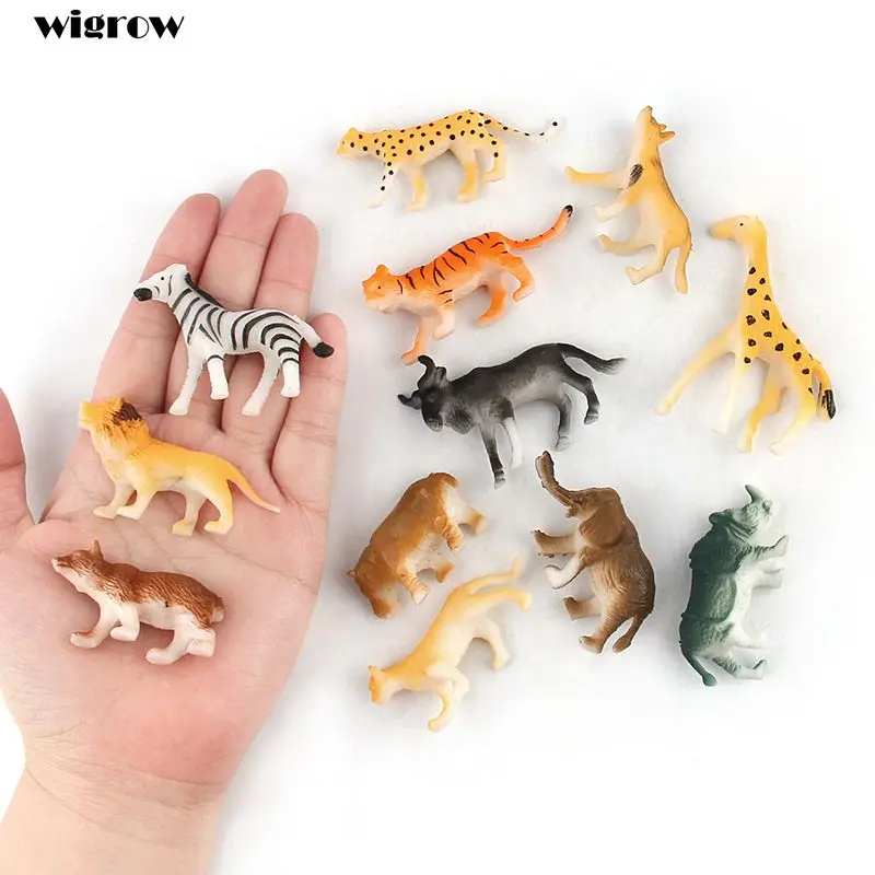 Small Wild Animal font b Figures b font Mini Plastic font b Toy b font for