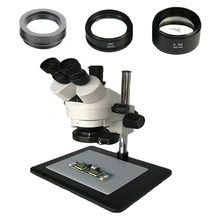 3.5X 7X 45X 90X непрерывный Simul фокальный Тринокулярный Стерео микроскоп 144 регулируемый светодиодный светильник для ремонта IC телефона