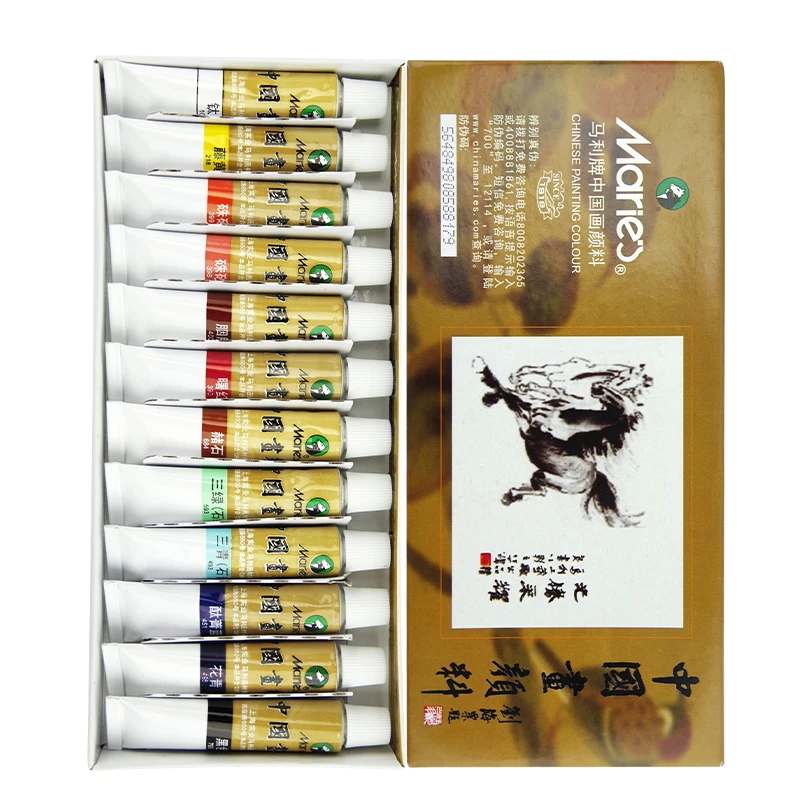 

Marley 24 18 12 Color Chinese Paint Set 12m Landscape Paint Tube Art Paint Set Pas