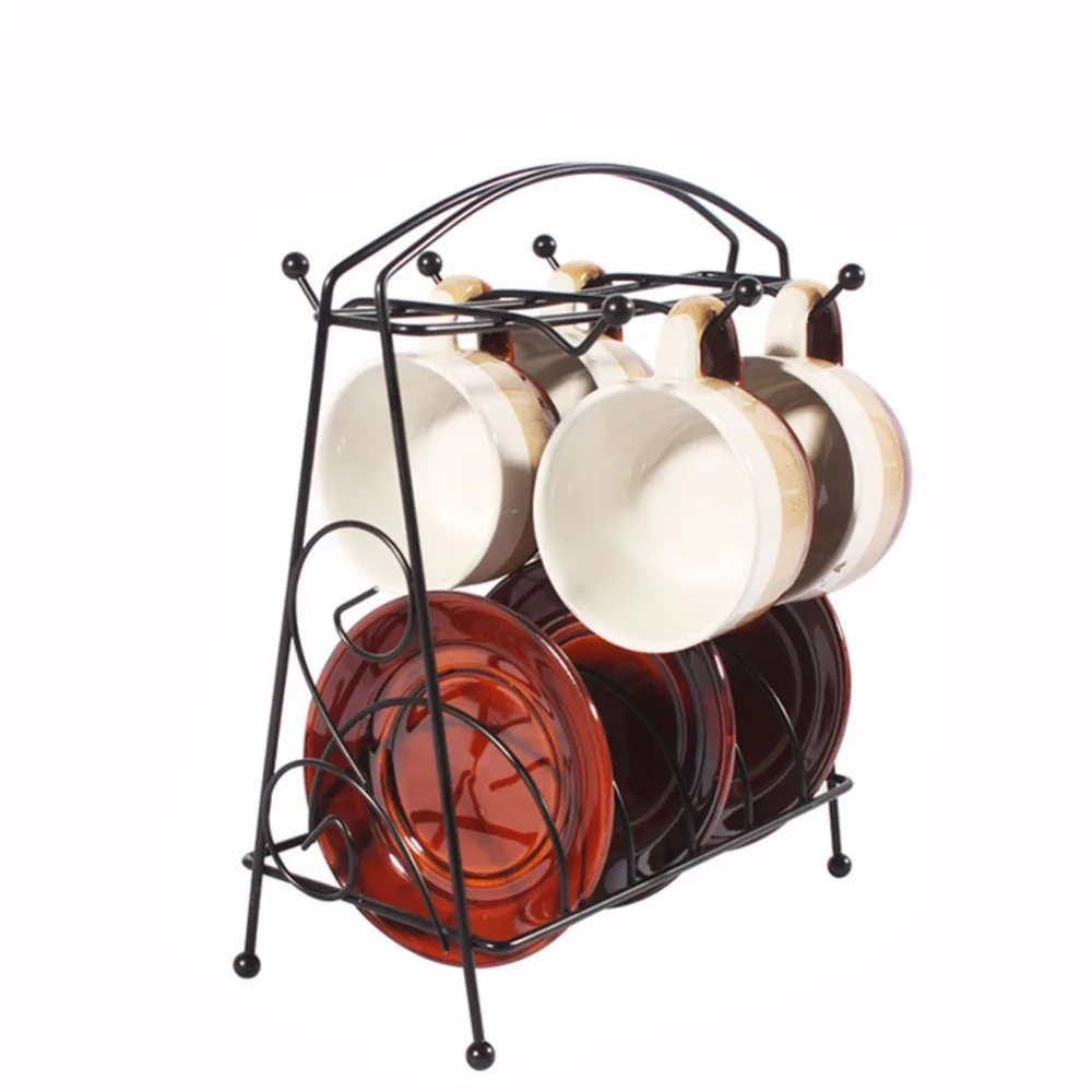 YONTREE 1Pc Kitchen Cups Coffee Organizer Metal Storage Rack Holders