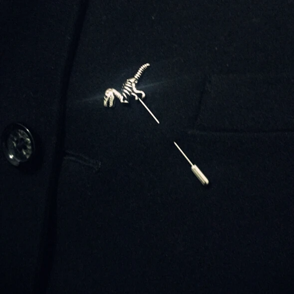 Мода Ретро Серебряный Рекс Динозавр длинный контакт воротник броши для мужчин аксессуары свадебный подарок Мужской нагрудник Bijoux