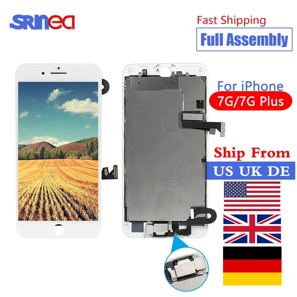 

100% Test AAAA Original LCD Screen For iPhone 7 7P Plus Screen LCD Display Digitizer Touch Replacement 7Plus Ship From US UK DE