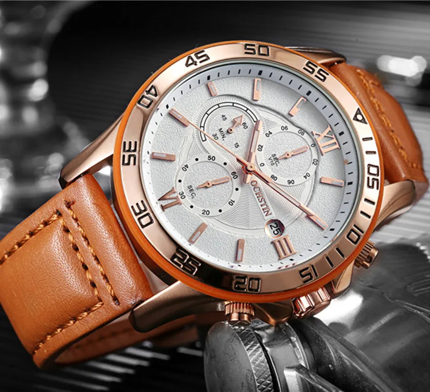 Top Brand Luxury Fashion Chronograph Sports Men Watches Army Military Male Clock Business Leather Wrist Watch Relogio Masculino