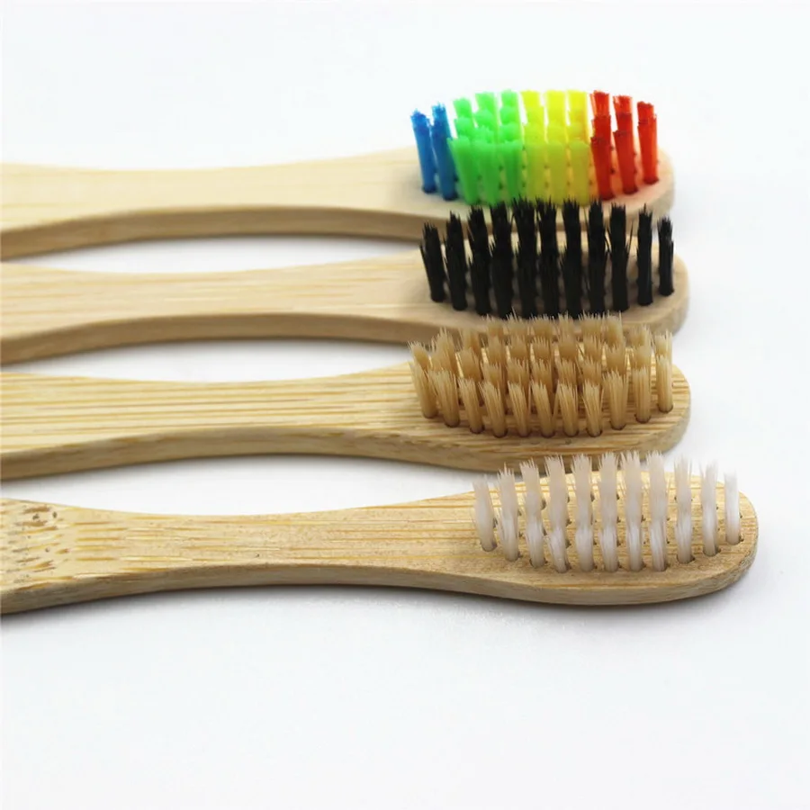 DHL 200pcs Soft Fibre Environmentally Wood Toothbrush Bamboo ToothBrush Wooden Handle Tooth brush