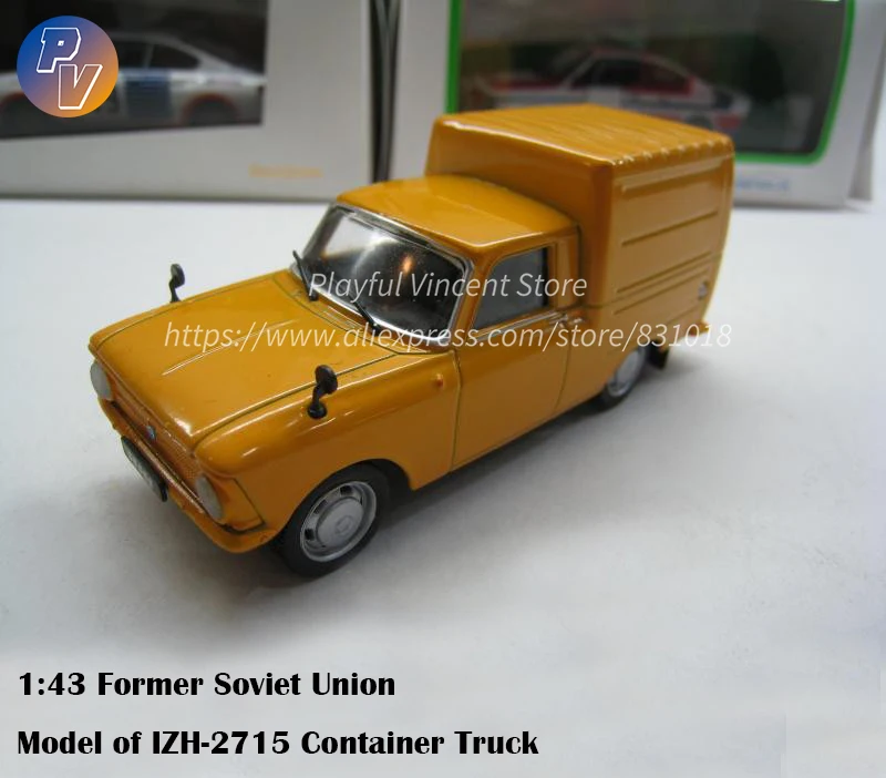 

Rare Foreign Trade 1/43 Former Soviet Union Russian Vehicle Model IZH-2715 Container Truck Alloy Collection Model