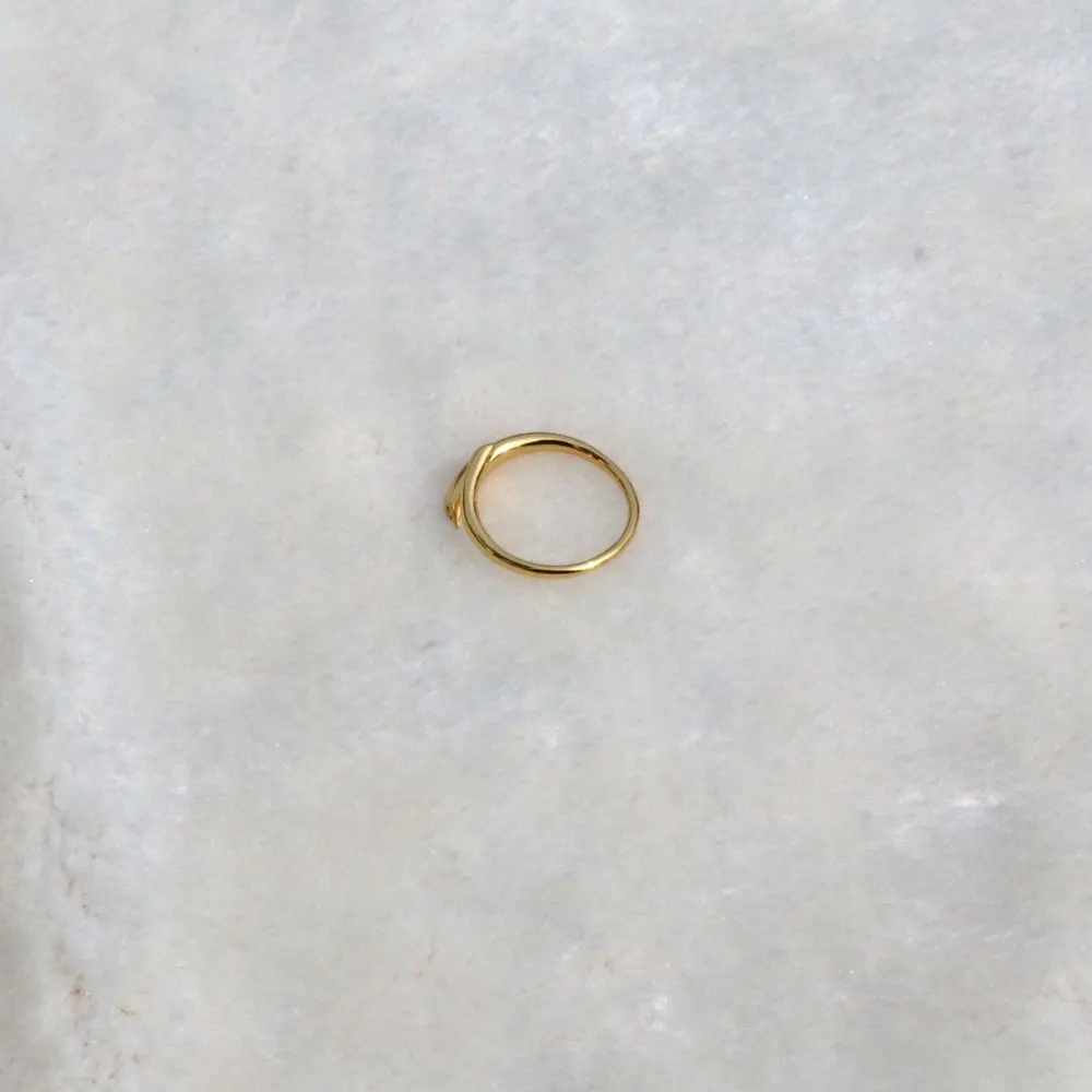 

Noble Scholar Chairman Women's Glaze 24 k Solid Gold GF CZ Fork Guard Circle Rings Freedom Size Expert