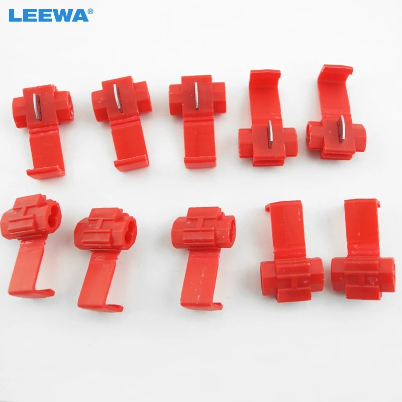 

LEEWA 10pcs Red Scotch Lock Wire Connectors Quick Splice Terminals Crimp Electrical #CA2313