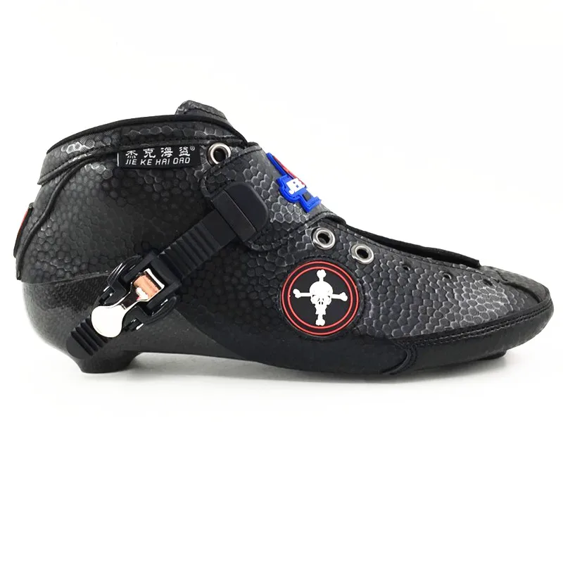 المهنية الكربون الألياف سباق سرعة أحذية تزلج الكبار/الطفل سباق تبييض الأسود الجليد الأحذية أعلى مستوى مضمنة التزلج الأحذية