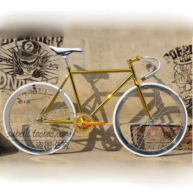 Cheap 2016 Road Bicycle 2016 newest Design Fixed Gear Bike Promotion Diy Complete Road Bike, Retro frame plating frameType 700C 52CM
