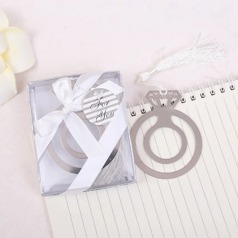 20Pcs Party Favor Book Marker Diamond Ring Bookmarks Pendant Gifts