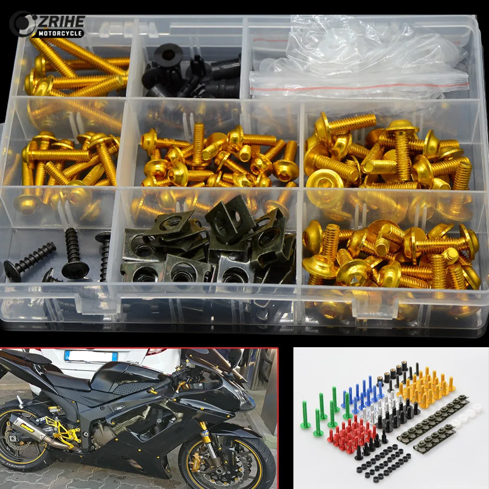 High Quality Motorcycle Parts CNC Machined Aluminum Alloy Motorbike Windshield Bolts Screw Set Gold Fit For Suzuki TL1000R