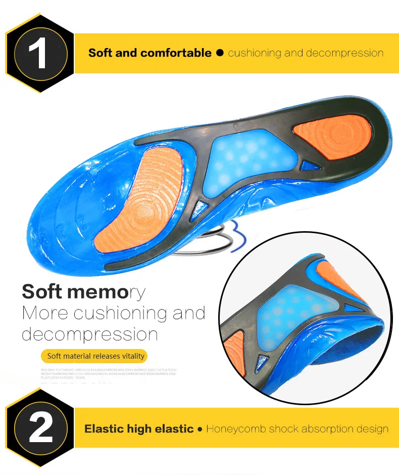 Силиконовые гелевые стельки ортопедический Уход за ногами обувь подошва спортивные стельки амортизация колодки арка для мужчин и женщин