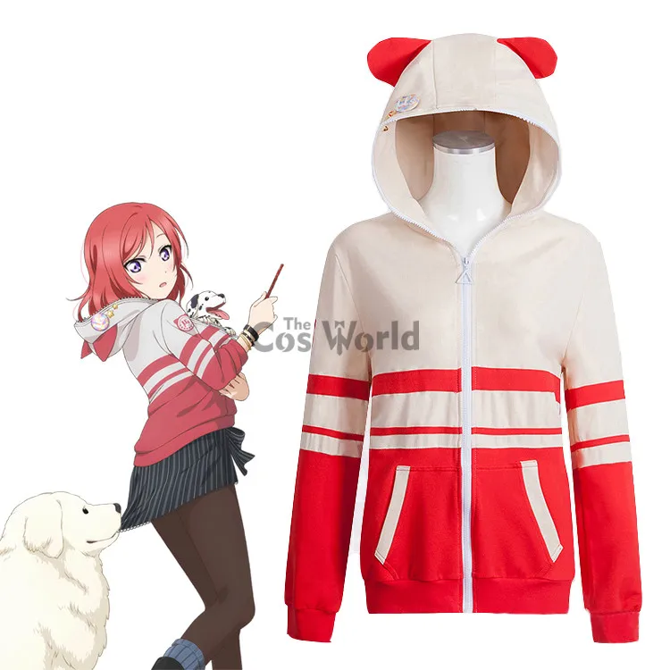 Love Live Nishikino Maki Animal Hoody Hoodie Sweater Coat Jackets Outwear Outfit Anime Cosplay Costumes