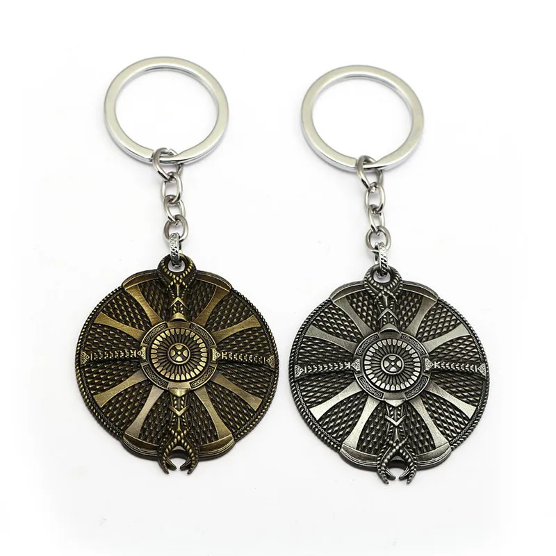 

Game God of War 4 Keychain Kratos Guardian Shield Pendant Metal Key Ring Action Figure Cosplay Toys