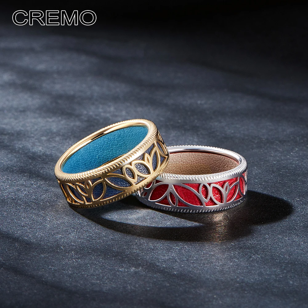 

Cremo New Fashion Flower Rings for Women Jewelry Female Rings Interchangeable Leather Argent High Polished Cocktail Bague
