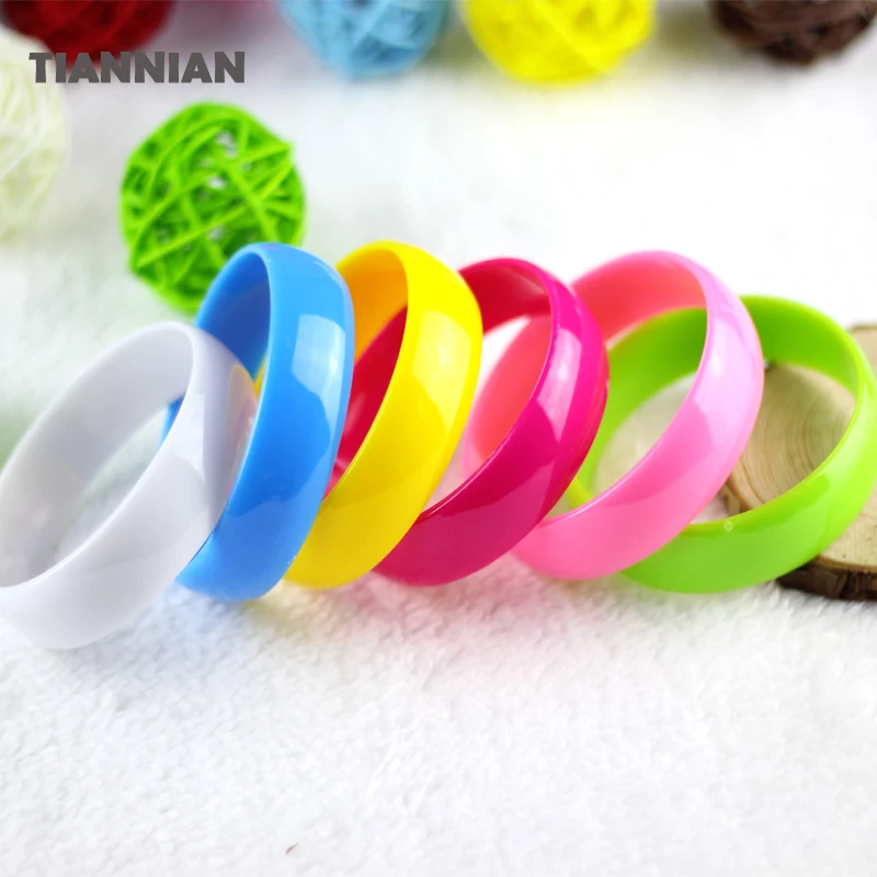 6pcs 2016 new bracelet,rainbow color plastic bracelets,Candy colored