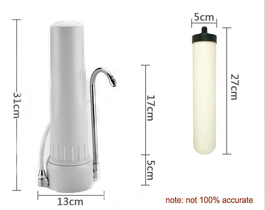 Filtro per acqua da scrivania/Purificatore d'acqua da banco con filtro ceramico da 0,1 micron, combinazione di filtro a carboni attivi e KDF per rimuovere sostanze chimiche e particelle. - immagine 6