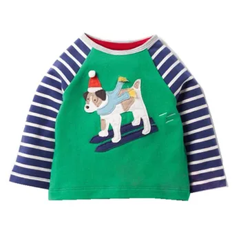 

Jumping meters Baby boys Tops cotton applique animals t shirts Christmas boys clothes autumn children boys t shirts