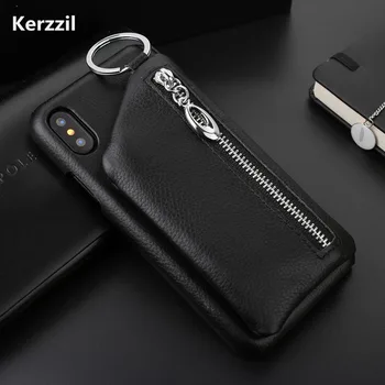 

Kerzzil For iPhoneX Luxury Fashion Leather Zipper bag Case Back Cover for iPhone X Cases Phone Bag Coque Capa for iPhoneX Case