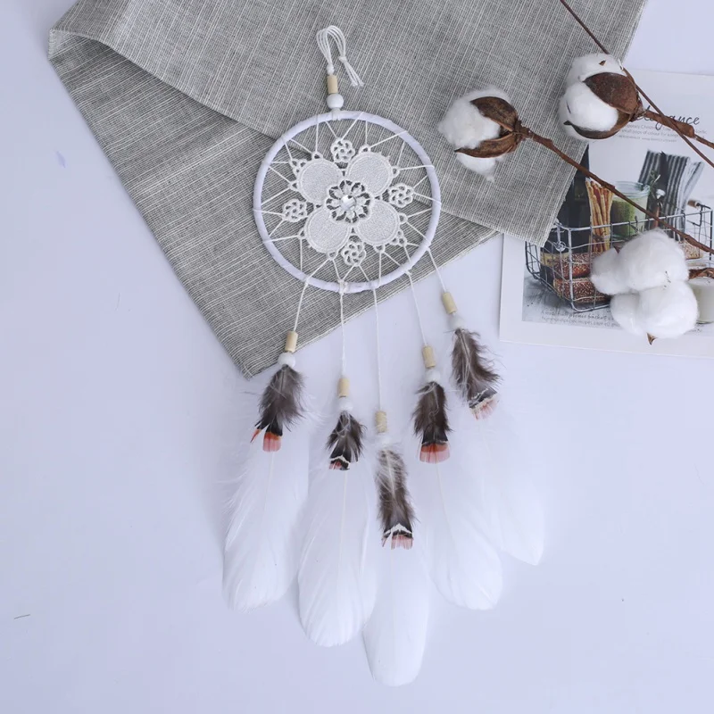 

India Retro Life Tree Colorful Feather Dream Catcher Wind Chimes Hanging Dreamcatcher Christmas Party Home Decoration Z