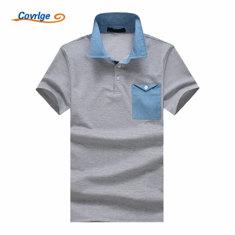 Covrlge New 2018 Brand Polo Shirt Men Cotton Fashion Chest Pocket Solid ...