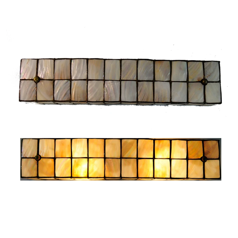 

20" Vintage Tiffany Style Stained Shell Wall Sconces Modern Simple Cube Wall Lights Lighting Bathroom Mirror Front Lamps WL318