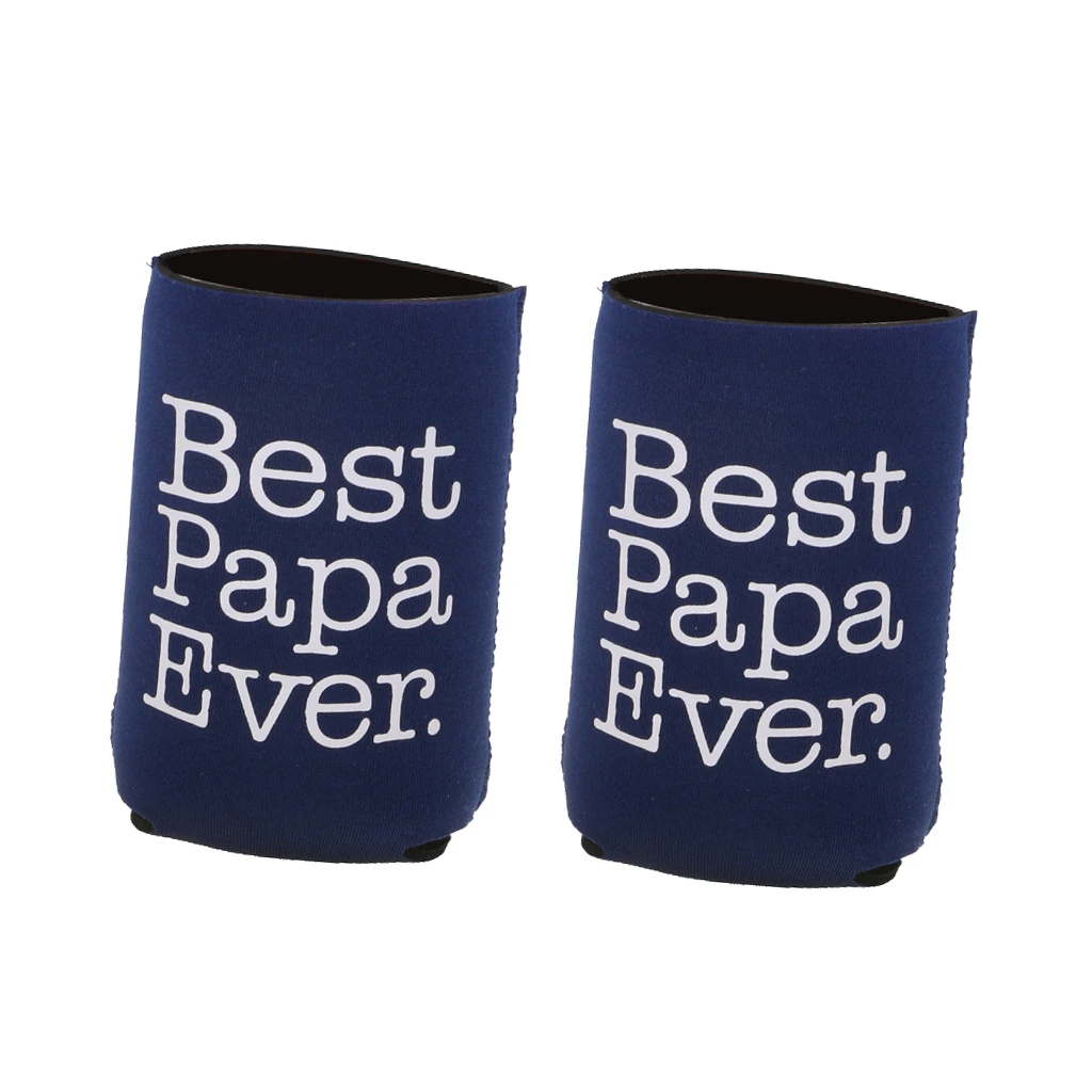 1 Pair of BEST PAPA EVER Bottle Beer Can Holder Cooler Party Favors Fathers Day Gift