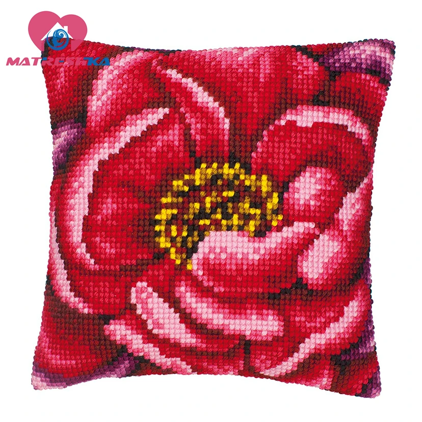 

Cross Stitch Patterns Flower Pillowcase DMC Counted Handmade Needlework cross stitch canvas printed embroidery needlework sets