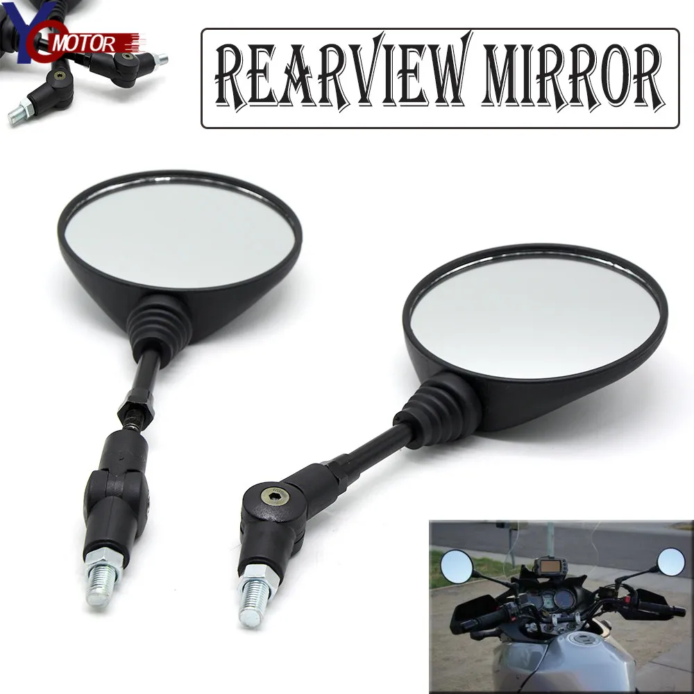 Motorcycle FOR KAWASAKI ER6N VERSYS ZX1400/ZX14R/ZZR1400 Rounded Side View Mirror Motorbike Scooter Rearview Mirrors Universal