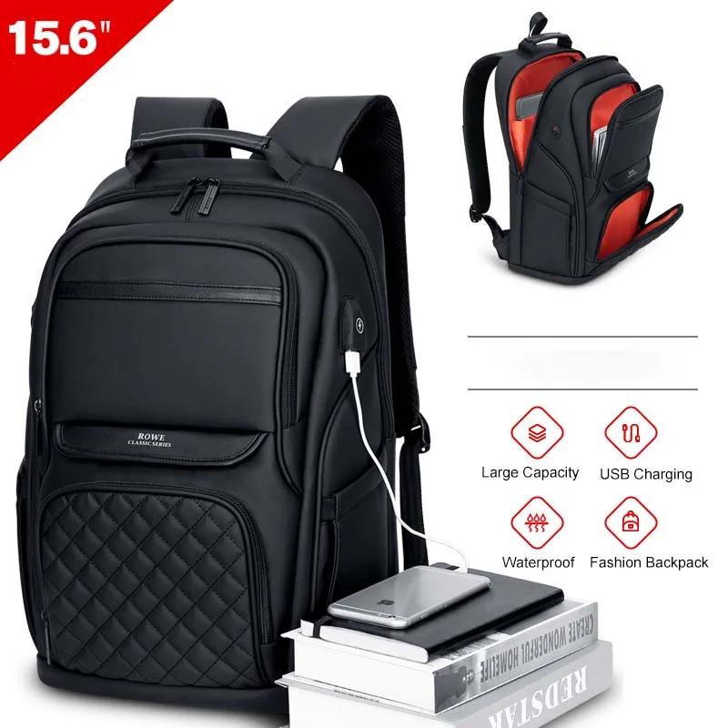 

8312 Business 15.6 inch Laptop Backpack Men Casual College Student Backpack Travel Bag USB Charging Waterproof Rucksack Male