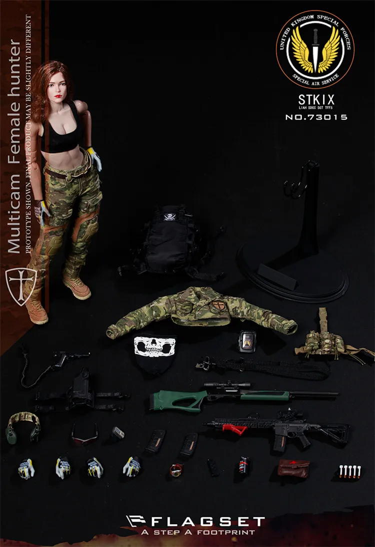 

1/6 War Angels MC Camo Angela Angela FS-73015 Full Set Multicam Soldier Model 12'' Action Figure