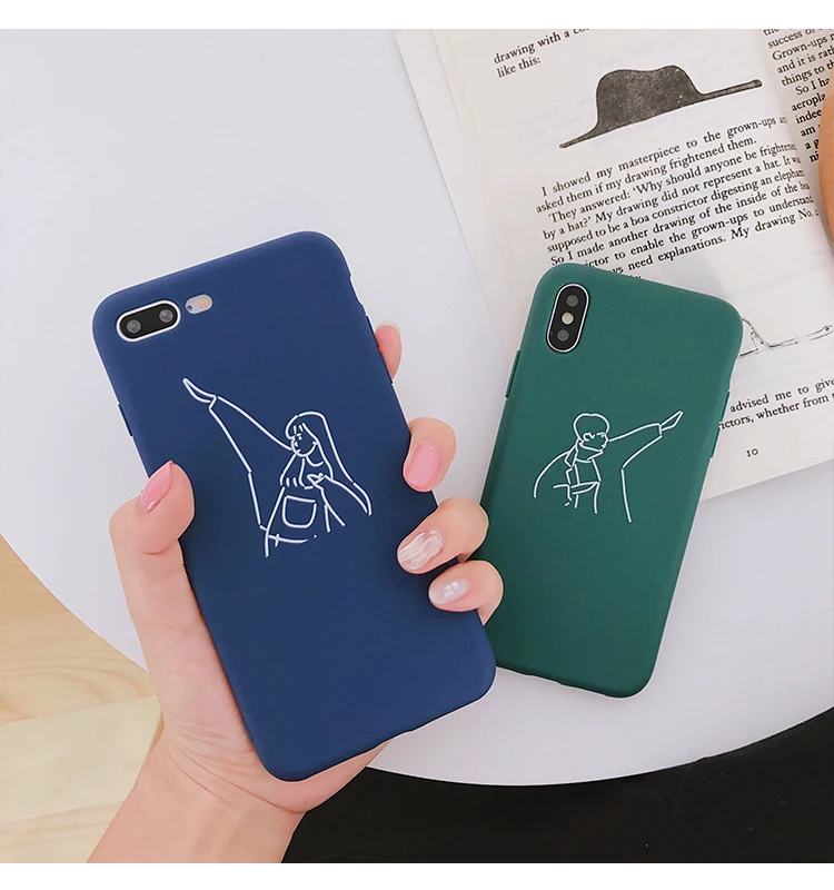 GlamPhoneCase милый мальчик девочка телефон для пары влюбленных чехол для iPhone X чехол мягкий TPU прозрачная задняя крышка для iPhone 6S 6 7 8 Plus Capa