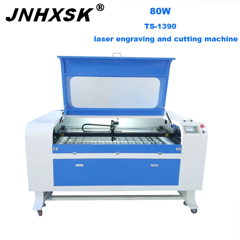 Лазерный 3d гравировальный станок JNHXSK 80 Вт F2 CO2 фрезерный с ЧПУ для ткани фанеры
