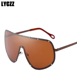 LYCZZ негабаритных Одна деталь объектив поляризационные солнцезащитные очки Для мужчин Для женщин Брендовая Дизайнерская обувь большой