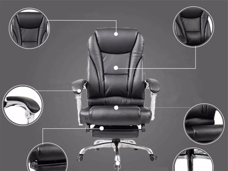 New Arrival Simple Fashion Computer Home Office Chair Ergonomic Leisure Lying Chair Strong Aluminum Alloy Boss Swivel Chair -
