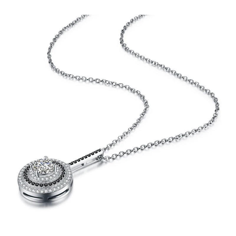 [BLACK AWN] подлинное женское ожерелье из серебра 925 пробы, хорошее ювелирное изделие, круглые подвески из черной шпинели P074