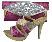 Fashion Italian Matching Shoe And Bag Set African Wedding Shoe And Bag Sets Women Shoe And Bag To Match For Party 1308-39