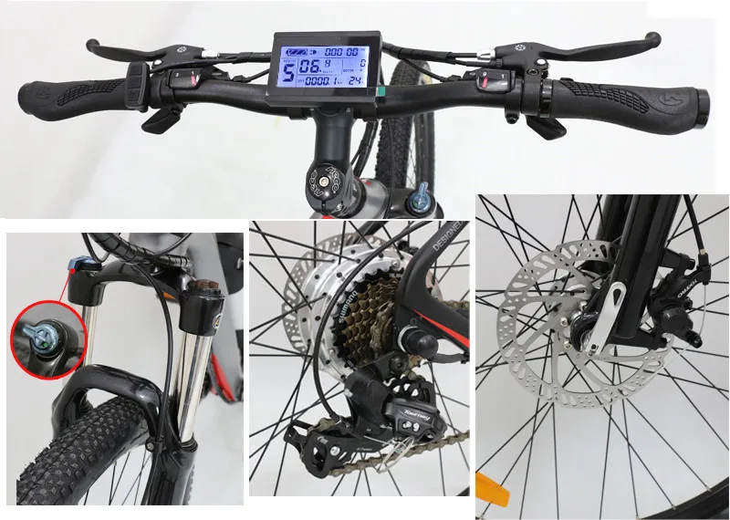 Рама из углеродного волокна 2" Электрический горный велосипед