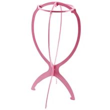 Горячая покупка 1 шт. розовый парик стенд портативный складной пластиковый Стабильный Прочный держатель стенд дисплей инструмент Аксессуары